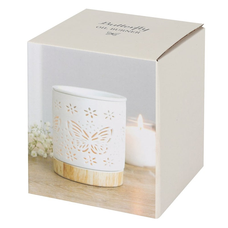 Matte Ceramic Butterfly Oil Burner