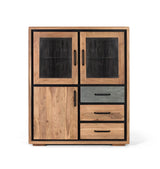 Giner and Colomer - Tall Acacia Sideboard With 3 Doors & 3 Drawers, LED Lighting