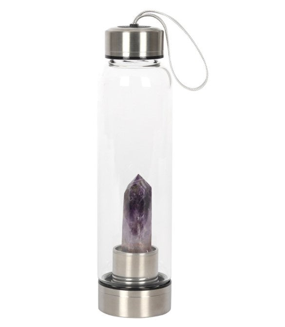 Amethyst Calming Glass Water Bottle