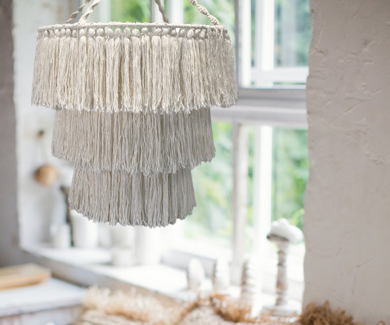 Macrame Soft Chandelier - Natural