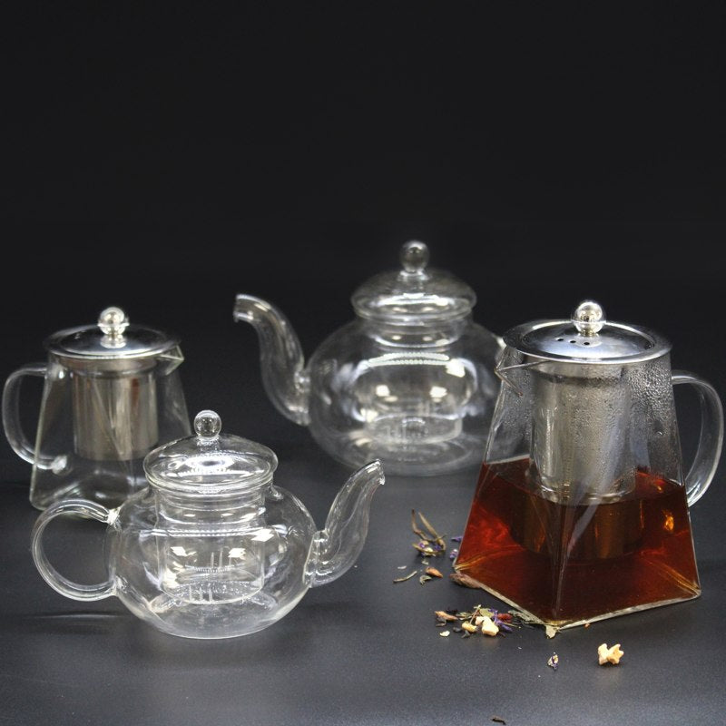 Glass Infuser Teapot - Round Pearl - 400ml