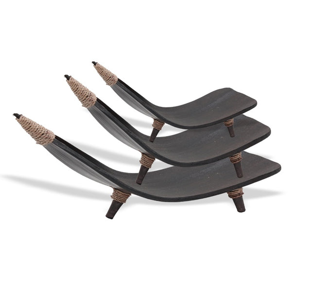 Coconut Leaf Fruit Bowl Set - Chocolate