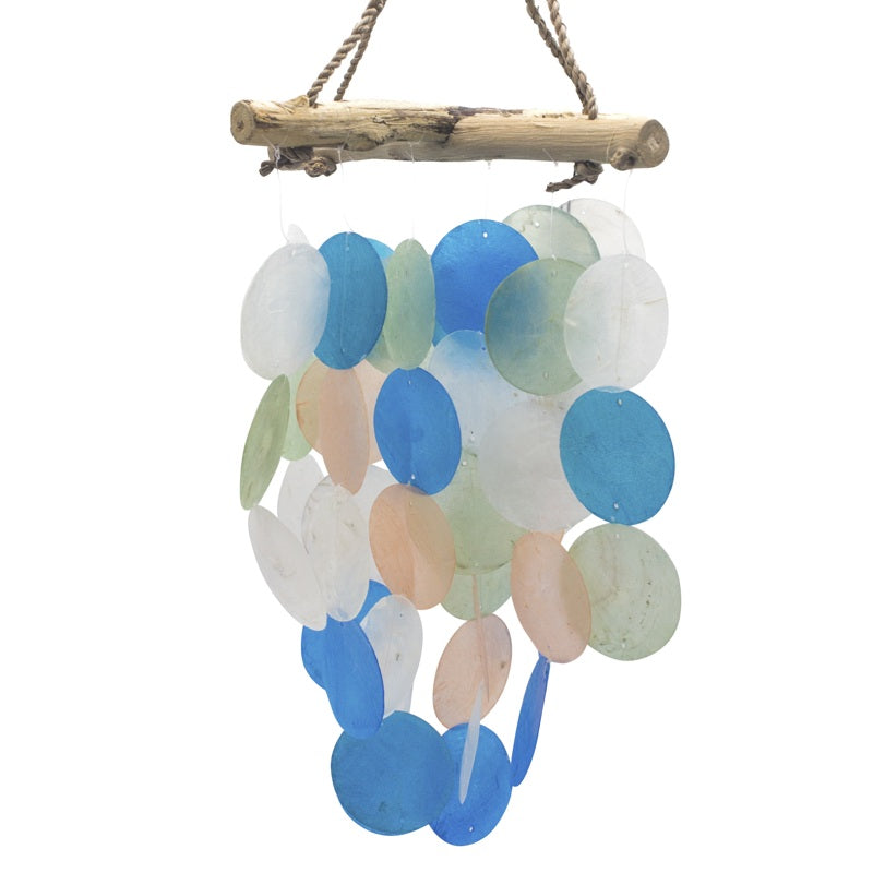 Blue & Pearl Driftwood Cross Chime