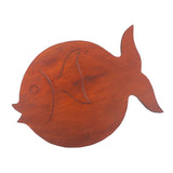 Albasia Wood Fish Stand - Terracotta