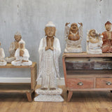 Buddha Statue Standing - Whitewash - 1m Welcome