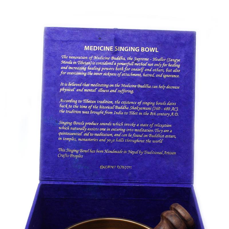 Medicine Buddha Singing Bowl Set 10cm (min 500gm)