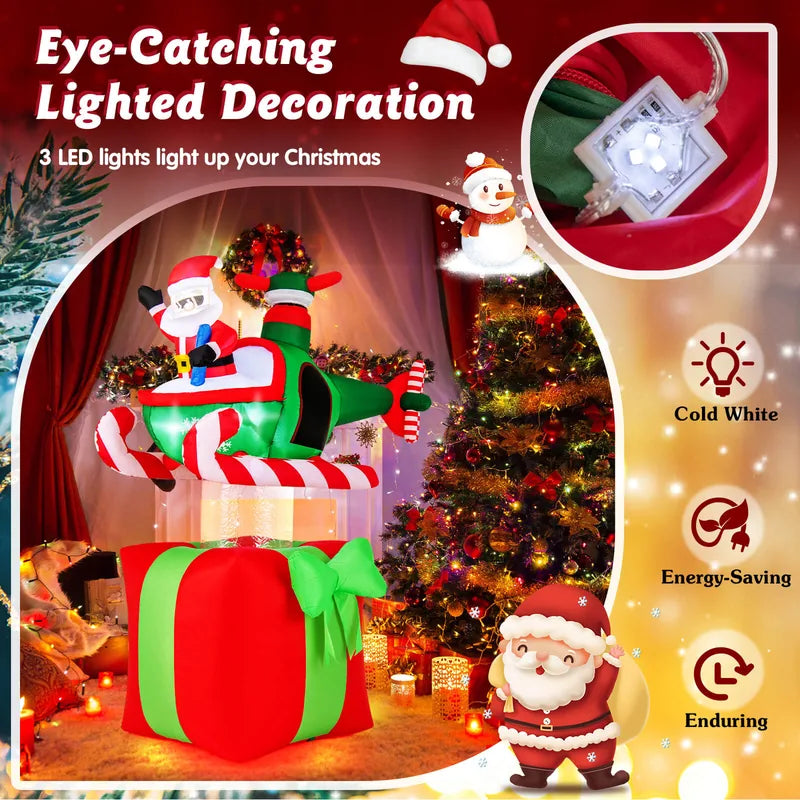183 cm Christmas Inflatables Santa Claus with LED Lights