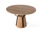 Giner and Colomer - Round Mango Wood Dining Table With Metal Supports