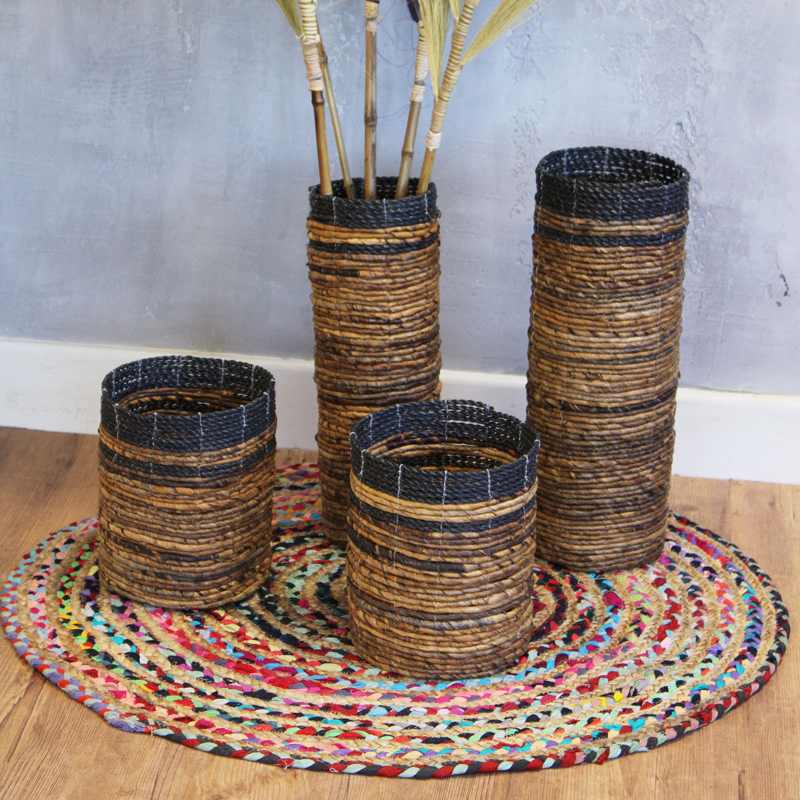 Banana Leaf Set - 2 Vase & 2 Bins