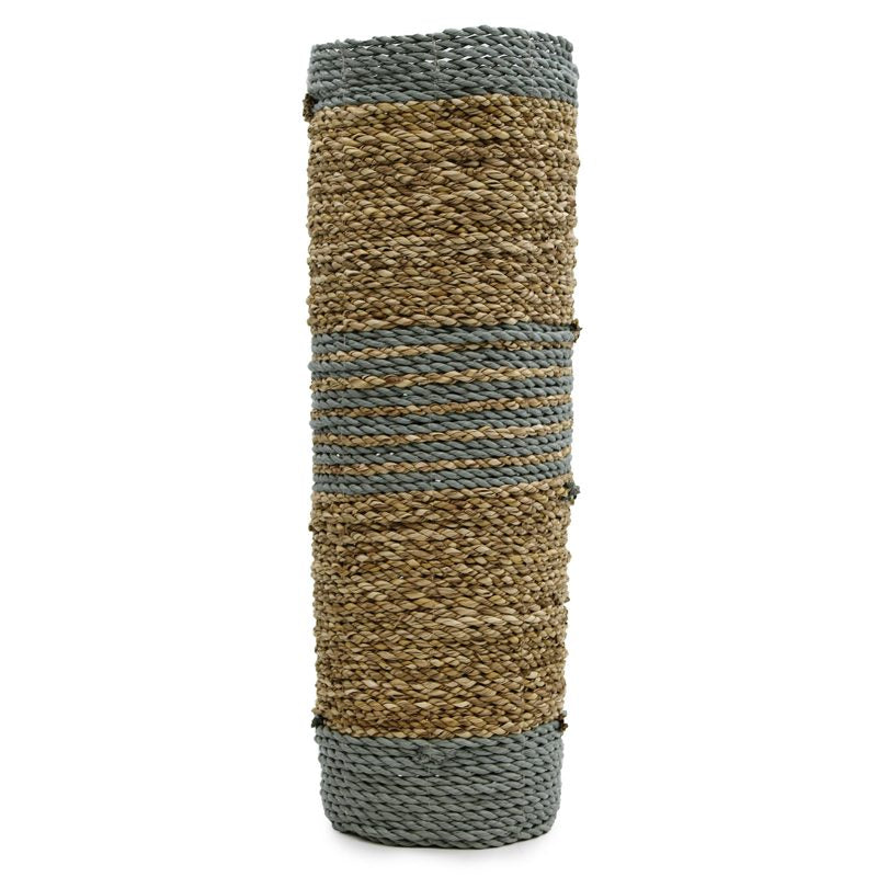 Seagrass & Abu-Abu Raffia Set - 2 Vase & 2 Bins