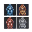 Set of 4 Buddha Heads Sand Detail 40x40cm