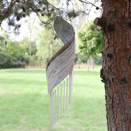 Coconut Leaf Wind Chimes - Whitewash