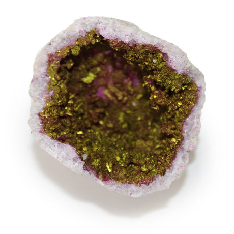 Coloured Calsite Geodes - Natural Rock - Pink & Gold