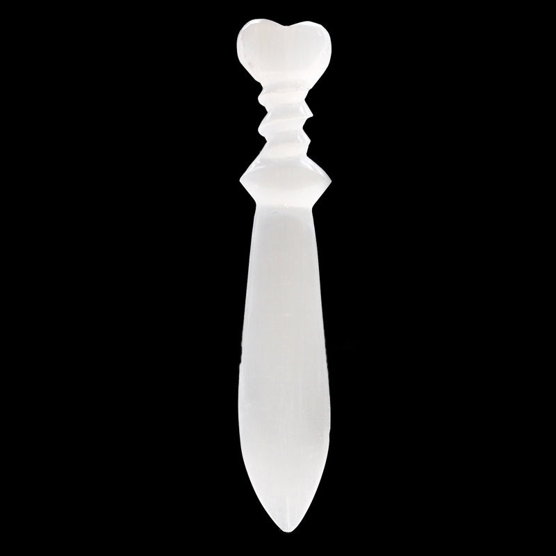 Selenite Lrg Ritual Knife - Spiral (25cm)