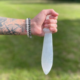 Selenite Lrg Ritual Knife - Spiral (25cm)