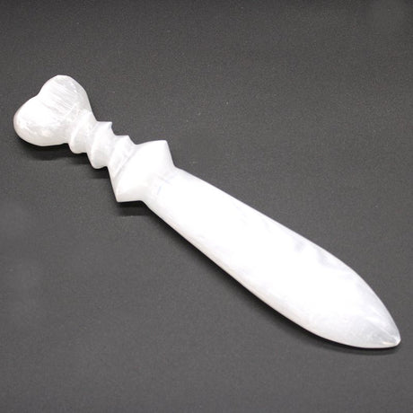 Selenite Lrg Ritual Knife - Spiral (25cm)