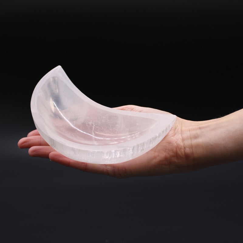 Selenite Moon Bowl - 15cm