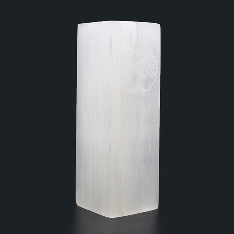 Selenite Block Lamp 25cm - Tree of Life