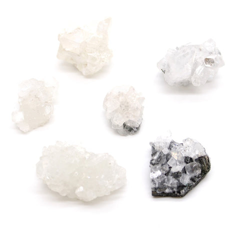 White Appophyllite Clusters 20-30mm