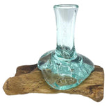 Molton Glass Small Flower Vase on Wood