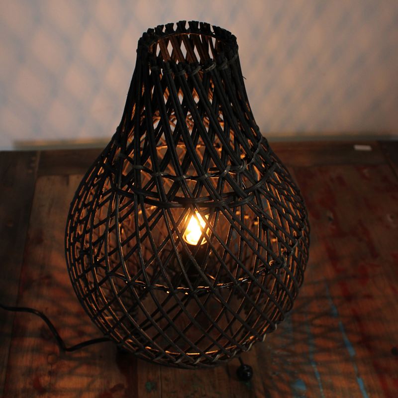 Rattan Table Lamps - Black