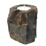 Petrified Wood Candle Holder - Single Low