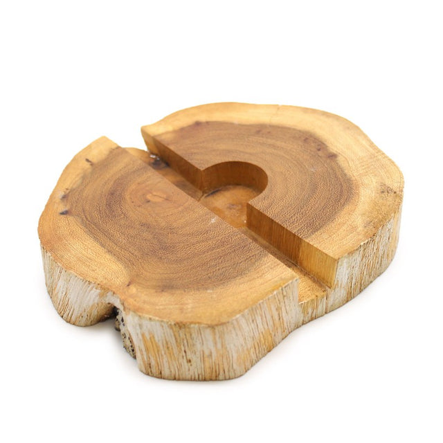 Lrg Gamal Wood Phone Holder - Whitewash