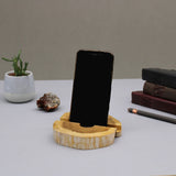 Lrg Gamal Wood Phone Holder - Whitewash