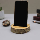 Small Log Phone Holder (slot) - Natural