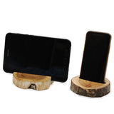 Lrg Gamal Wood Phone Holder - Whitewash