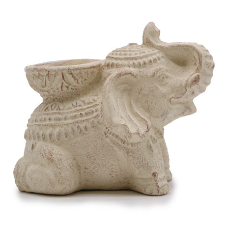 Elephant Incense & Candle Holder (cream)