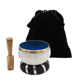 Yoga Moves Singing Bowl Set- White/Blue 10.7cm