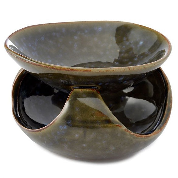 Abstract Dark Mottled Ceramic Oil Burner (asst)