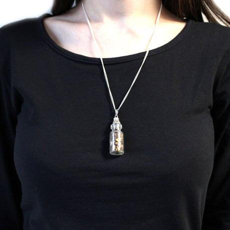 Bottled Gemstones Necklace - Tiger Eye