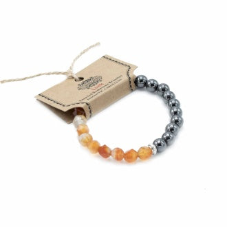 Faceted Gemstone Bracelet - Magnetic Carnelian