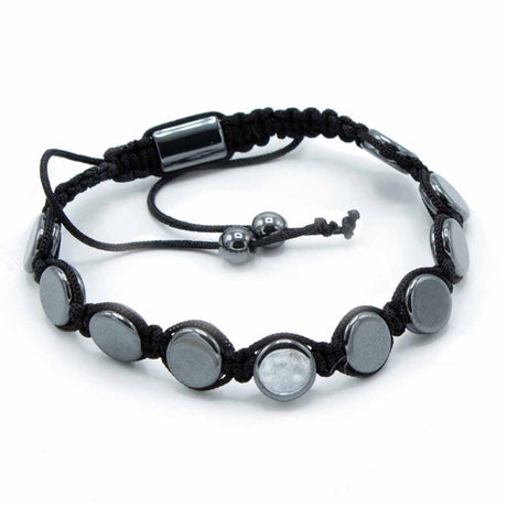 Magnetic Hematite Shamballa Bracelet -  Round Flats