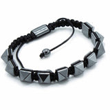 Magnetic Hematite Shamballa Bracelet -  Spiky Pyramids