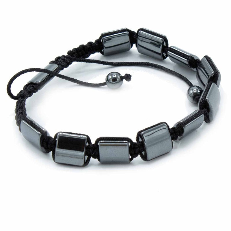 Magnetic Hematite Shamballa Bracelet -  Double Cuboids