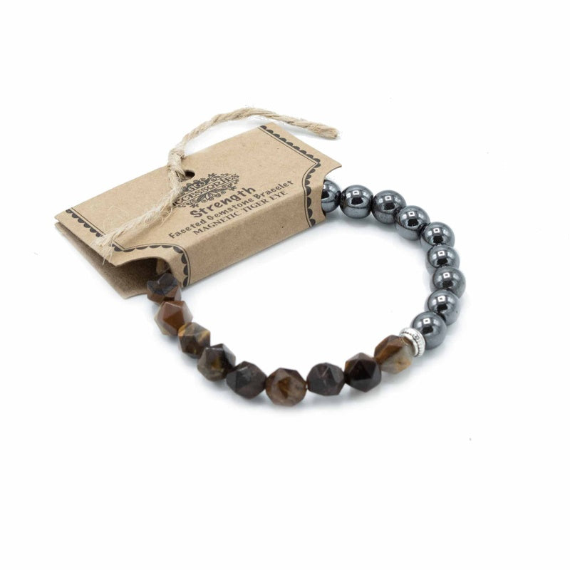 Faceted Gemstone Bracelet - Magnetic Tiger Eye