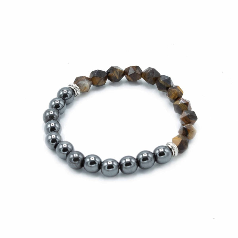 Faceted Gemstone Bracelet - Magnetic Tiger Eye