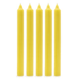 Solid Colour Dinner Candles - Rustic Lemon - Pack of 5