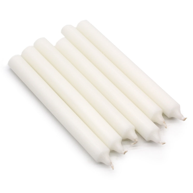 Solid Colour Dinner Candles - Rustic White - Pack of 5