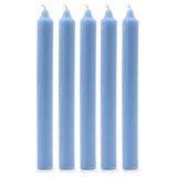 Solid Colour Dinner Candles - Rustic Sea Blue - Pack of 5