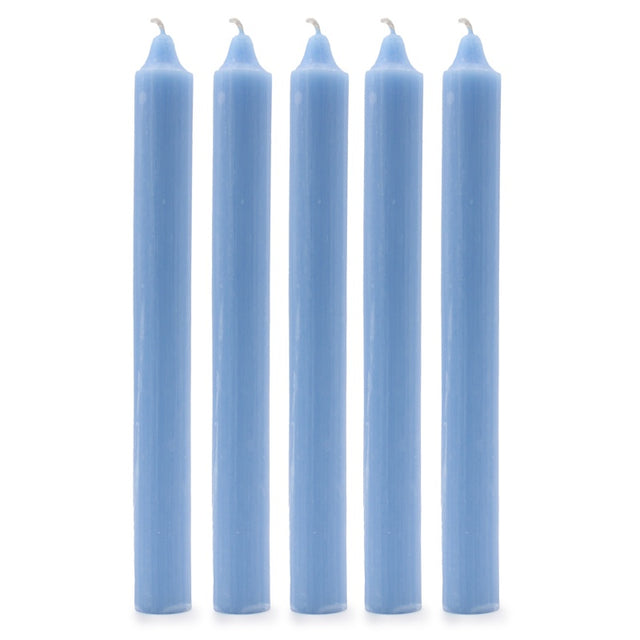 Solid Colour Dinner Candles - Rustic Sea Blue - Pack of 5