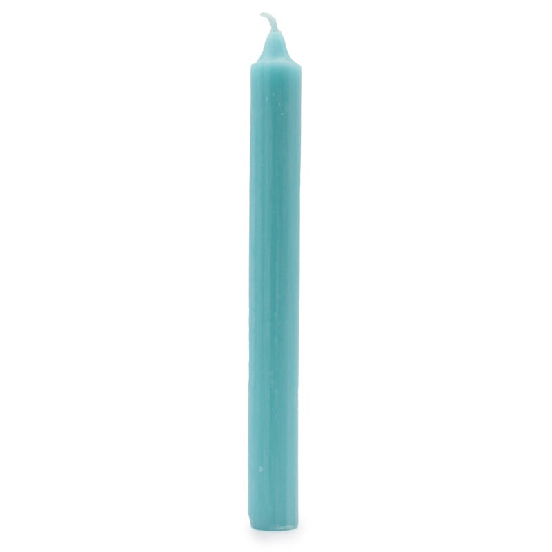 Solid Colour Dinner Candles - Rustic Aqua - Pack of 5