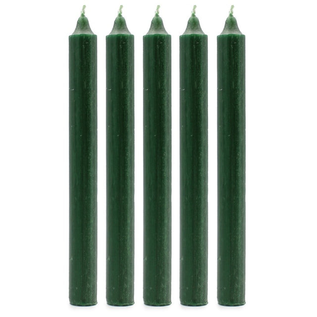 Solid Colour Dinner Candles - Rustic Holly Green - Pack of 5