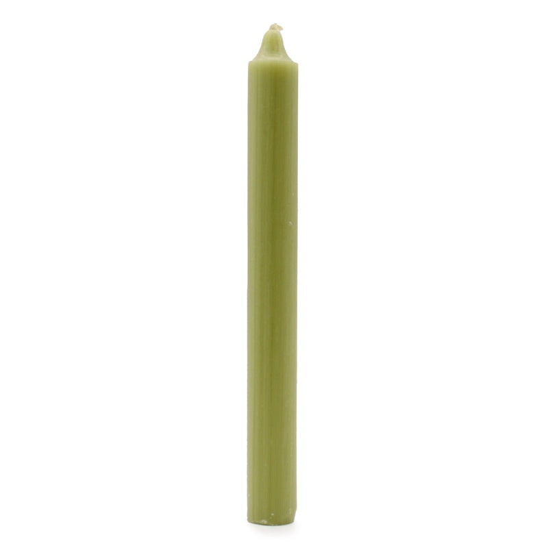 Solid Colour Dinner Candles - Rustic Olive - Pack of 5