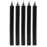 Solid Colour Dinner Candles - Rustic Black - Pack of 5