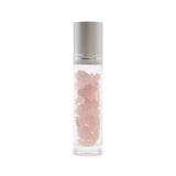 Gemstone Essential Oil Roller Bottle - Rose Quartz  - Silver Cap