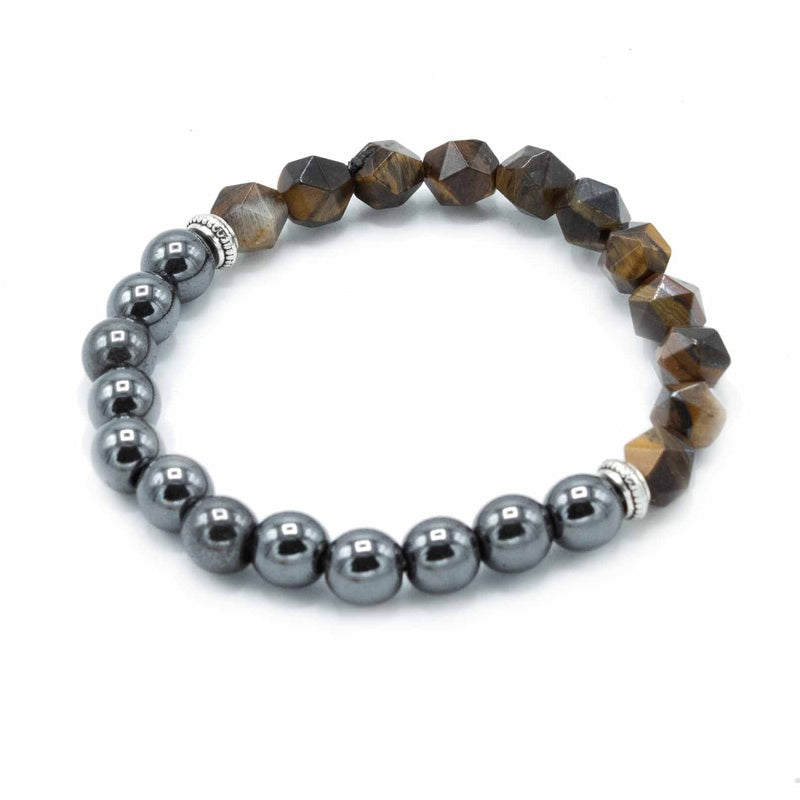 Faceted Gemstone Bracelet - Magnetic Tiger Eye